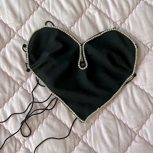 Rhinestone heart top by SHEIN
